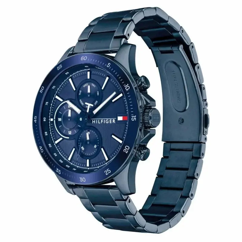 Tommy Hilfiger 1791720 Bank Quartz Blue Dial Blue Steel Strap Watch for Men Tommy Hilfiger