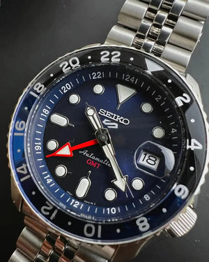 Seiko SSK019K1 5 Sports Special Edition Automatic Grey Dial Silver Steel Strap Watch For Men Seiko