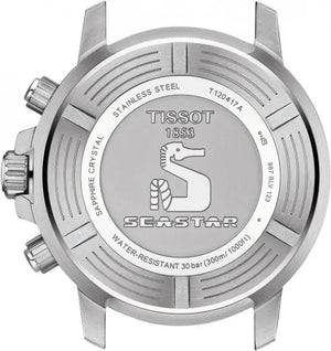 Tissot T120.417.11.421.00 Seastar 1000 Chronograph Red Dial Silver Steel Strap Watch For Men Tissot