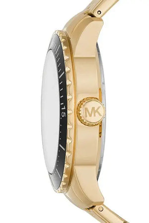 Michael Kors MK7154 Cunningham Multifunction Black Dial Gold Steel Strap Watch For Men Michael Kros