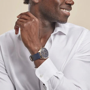 Tommy Hilfiger 1710451 Baker Chronograph Quartz Blue Dial Blue Leather Strap Watch For Men Tommy Hilfiger