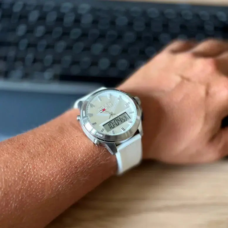 Tommy Hilfiger 1791764 Digital Silver Dial White Silicone Strap Watch For Men Tommy Hilfiger