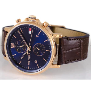 Tommy Hilfiger 1710418 Daniel Blue Dial Brown Leather Strap Watch for Men Tommy Hilfiger