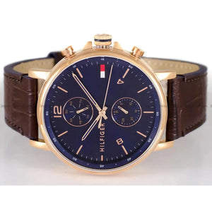 Tommy Hilfiger 1710418 Daniel Blue Dial Brown Leather Strap Watch for Men Tommy Hilfiger