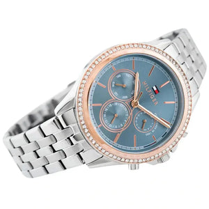 Tommy Hilfiger 1781976 Ari Diamonds Blue Dial Silver Steel Strap Watch for Women Tommy Hilfiger