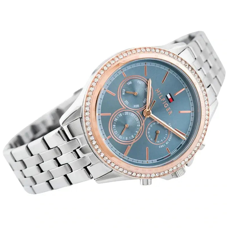 Tommy Hilfiger 1781976 Ari Diamonds Blue Dial Silver Steel Strap Watch for Women Tommy Hilfiger
