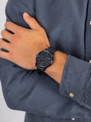 Tommy Hilfiger 1791421 Damon Quartz Blue Dial Blue Mesh Bracelet Watch for Men Tommy Hilfiger