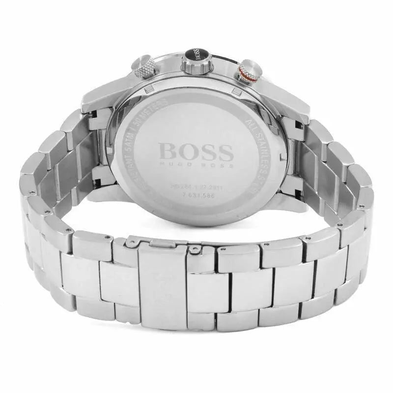 Hugo Boss 1513509 Rafale Chronograph Black Dial Silver Steel Strap Watch for Men Hugo Boss