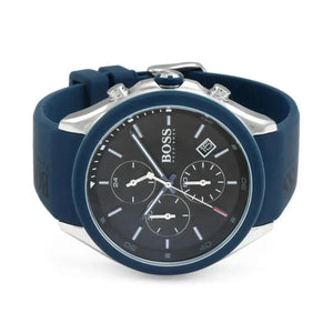Hugo Boss 1513717 Velocity Mens' Black & Blue Rubber Strap Chrono Watch Hugo Boss