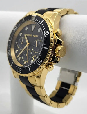 Michael Kors MK8979 Everest Chronograph Black Dial Two Tone Steel Strap Watch For Men Michael Kros