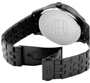 Tommy Hilfiger 1791454 Damon Quartz Chronograph Blue Dial Black Steel Strap Watch for Men Tommy Hilfiger