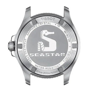 Tissot T120.210.21.051.00 Seastar 1000 Black Dial Silver Steel Strap Watch For Men Tissot
