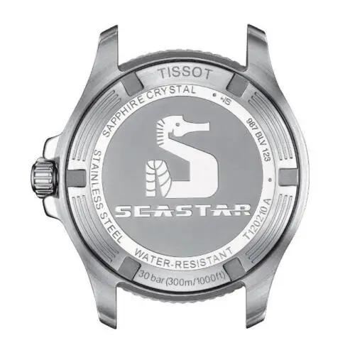 Tissot T120.210.21.051.00 Seastar 1000 Black Dial Silver Steel Strap Watch For Men Tissot
