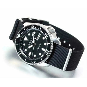 Seiko 5 Sports Black Dial Nylon Strap Automatic Men's Watch SRPD55K3 - Watch Enclave