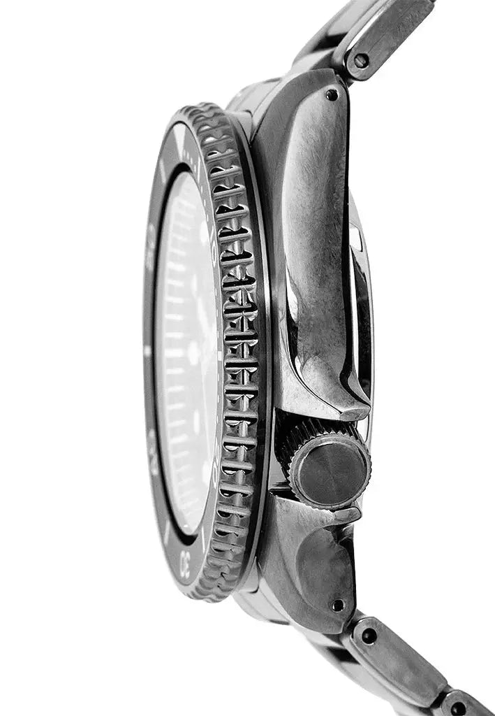 Seiko SRPD65K1 5 Sports Automatic Black Dial Black Steel Strap Watch For Men Seiko