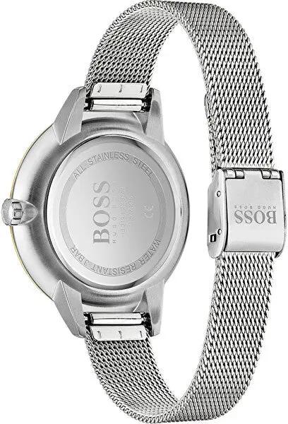 Hugo Boss 1502600 Symphony Gold Dial Silver Mesh Bracelet Watch for Women Hugo Boss
