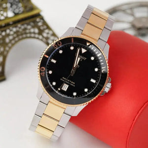 Tissot T120.410.22.051.00 Seastar 1000 Black Dial Two Tone Steel Strap Watch For Men Tissot