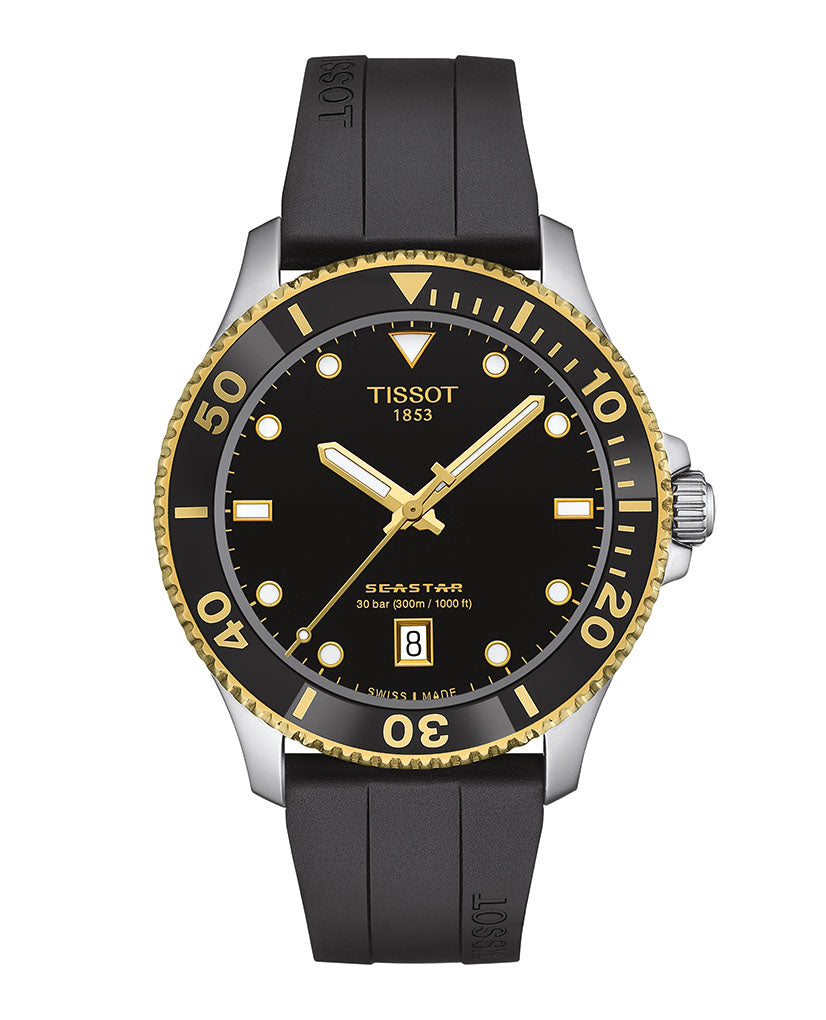 Tissot Seastar 1000 Quartz T120.410.27.051.00 – Black & Rose Gold Men’s Dive Watch