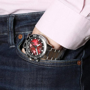 Tissot T120.417.11.421.00 Seastar 1000 Chronograph Red Dial Silver Steel Strap Watch For Men Tissot