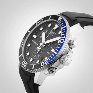 Tissot T120.417.17.051.02 Seastar 1000 Chronograph Black Dial Black Rubber Strap Watch For Men Tissot