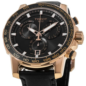Tissot T125.617.36.051.00 Supersport Chrono Black Dial Black Leather Strap Watch for Men Tissot
