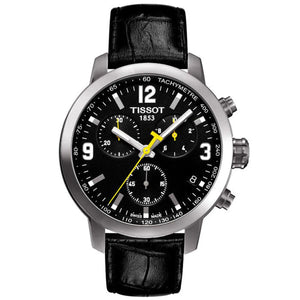 Tissot PRC 200 Chronograph 41mm Black Dial Leather Men's Watch T055.417.16.057.00 - Watch Enclave