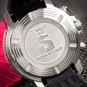 Tissot Seastar 1000 Chronograph T120.417.17.421.00 – 45.5mm Men’s Red Dial 300m Diver Watch-Tissot-Watch Enclave