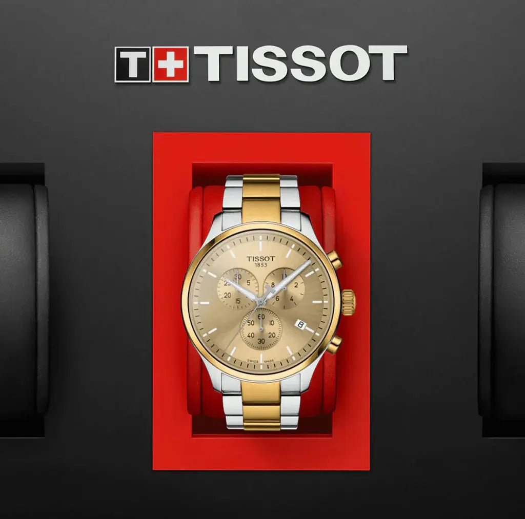 Tissot T116.617.22.021.00 T Sport Chrono XL Classic Gold Dial Two Tone Steel Strap Watch for Men Tissot