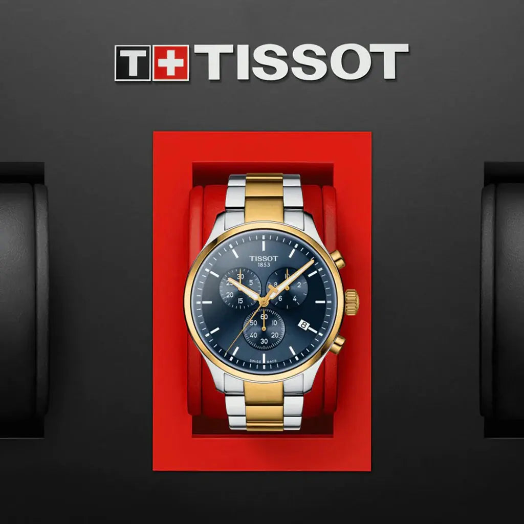 Tissot T116.617.22.041.00 Chrono XL Classic Blue Dial Two Tone Steel Strap Watch for Men Tissot