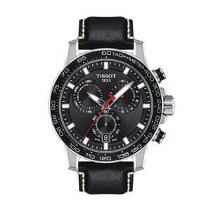 Tissot T125.617.16.051.00 Supersport Chrono Black Dial Black Leather Strap Watch for Men Tissot