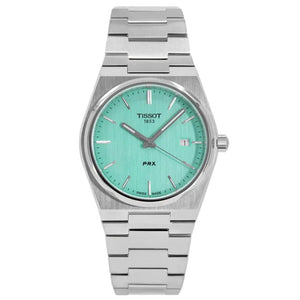 Tissot T137.410.11.091.01 PRX Quartz Light Green Dial Silver Steel Strap Watch for Men Tissot