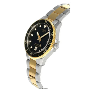 Tissot T120.410.22.051.00 Seastar 1000 Black Dial Two Tone Steel Strap Watch For Men Tissot