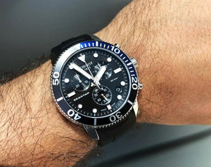 Tissot T120.417.17.051.02 Seastar 1000 Chronograph Black Dial Black Rubber Strap Watch For Men Tissot