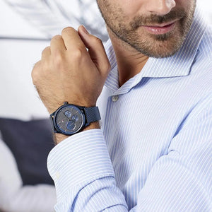 Tommy Hilfiger 1791421 Damon Quartz Blue Dial Blue Mesh Bracelet Watch for Men Tommy Hilfiger