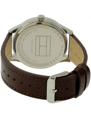 Tommy Hilfiger 1791418 Damon Quartz White Dial Brown Leather Strap Watch for Men Tommy Hilfiger