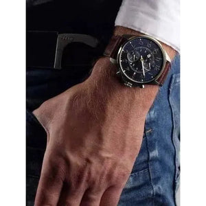 Tommy Hilfiger 1791275 Dean Multifunctional Blue Dial Brown Leather Strap Watch for Men Tommy Hilfiger