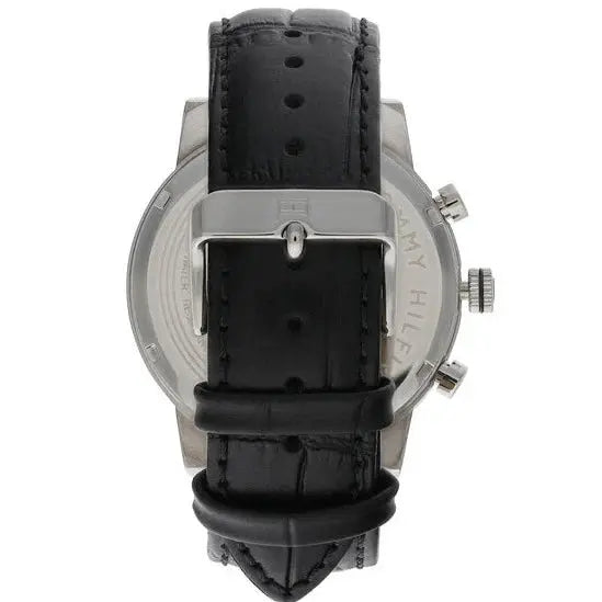 Tommy Hilfiger 1791401 Kane Quartz Black Dial Black Leather Strap Watch for Men Tommy Hilfiger