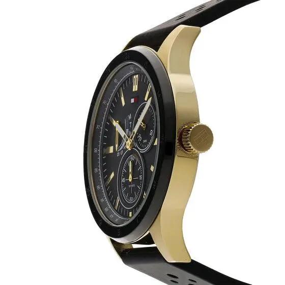 Tommy Hilfiger 1791636 Austin Black Dial Black Rubber Strap Watch for Men Tommy Hilfiger