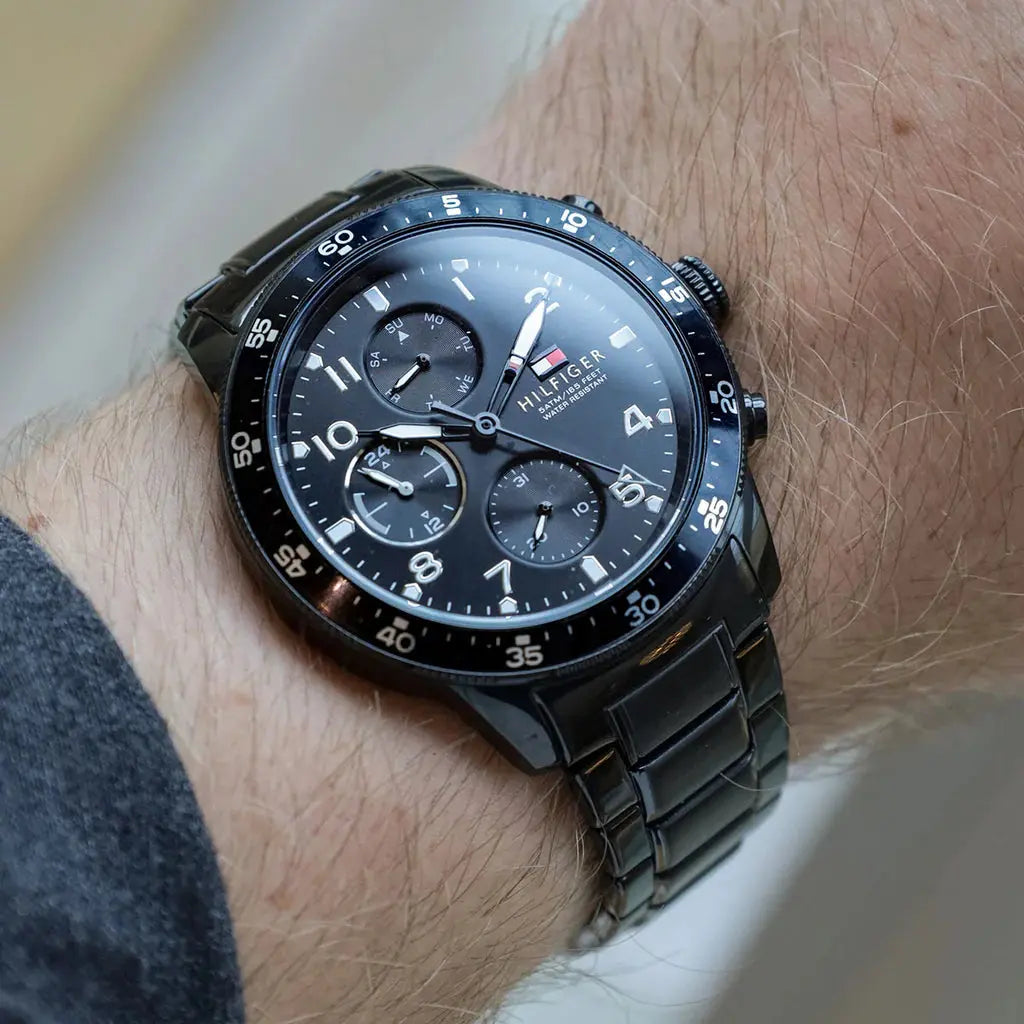 Tommy Hilfiger 1791951 Jimmy Chronograph Grey Dial Grey Steel Strap Watch For Men Tommy Hilfiger