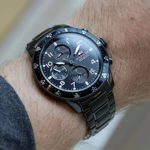 Tommy Hilfiger 1791951 Jimmy Chronograph Grey Dial Grey Steel Strap Watch For Men Tommy Hilfiger