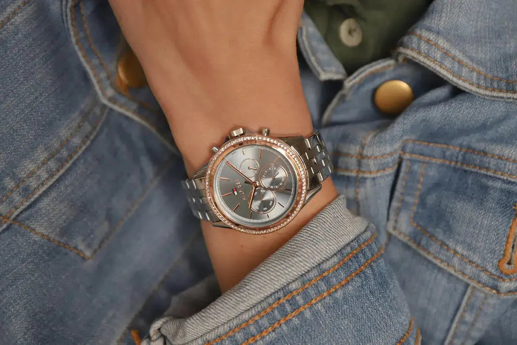 Tommy Hilfiger 1781976 Ari Diamonds Blue Dial Silver Steel Strap Watch for Women Tommy Hilfiger