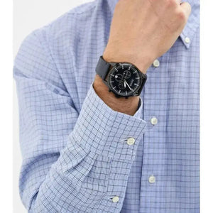 Hugo Boss 1513711 Pioneer Quartz Blue Dial Blue Leather Strap Watch For Men Hugo Boss