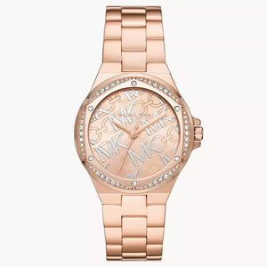 Michael Kors MK7405 Lennox Quartz Rose Gold Dial Rose Gold Steel Strap Watch For Women Michael Kros