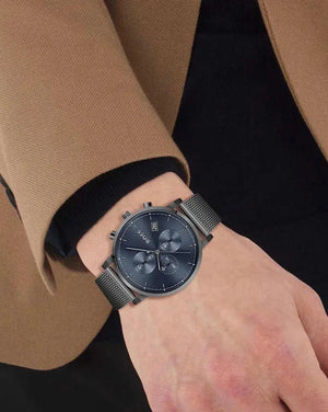 Hugo Boss 1513934 Skymaster Chronograph Grey Dial Grey Mesh Bracelet Watch for Men Hugo Boss