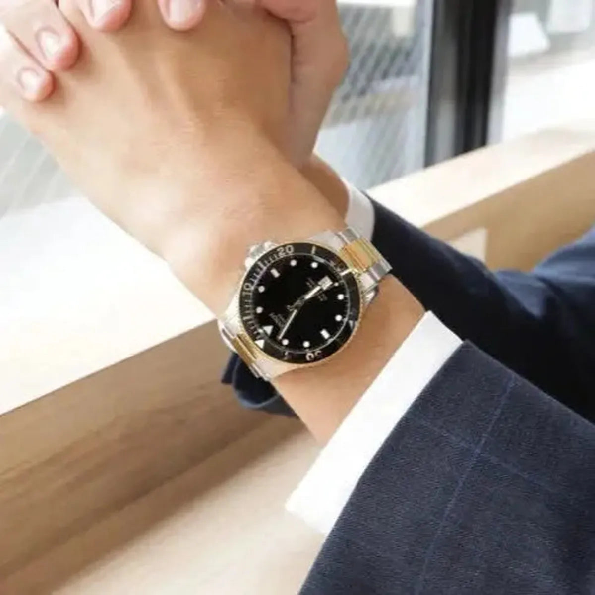 Tissot T120.410.22.051.00 Seastar 1000 Black Dial Two Tone Steel Strap Watch For Men Tissot