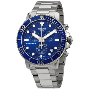 Tissot SeastarT120.417.11.041.00 Chronograph Blue Dial Silver Steel Strap Watch For Men - T120.417.11.041.00 Tissot