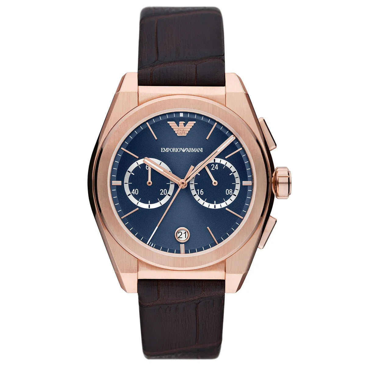 Emporio Armani AR11563 – Rose Gold Men’s Chronograph with Blue Dial