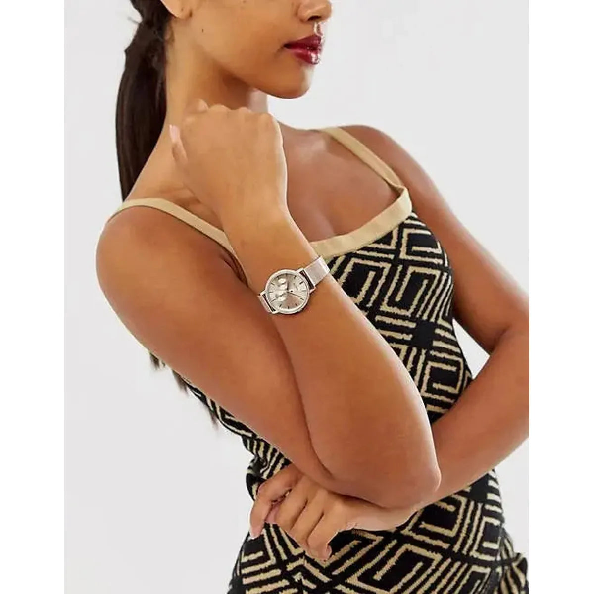 Hugo Boss 1502519 Infinity Carnation Gold Dial Gold Mesh Bracelet Watch for Women Hugo Boss