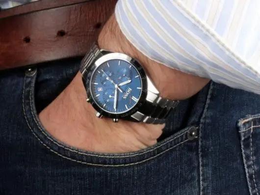 Hugo Boss 1513582 Talent Blue Dial Silver Steel Strap Watch for Men Hugo Boss