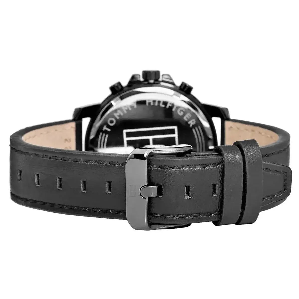 Tommy Hilfiger 1791533 London Chronograph Grey Dial Black Leather Strap Watch for Men Tommy Hilfiger